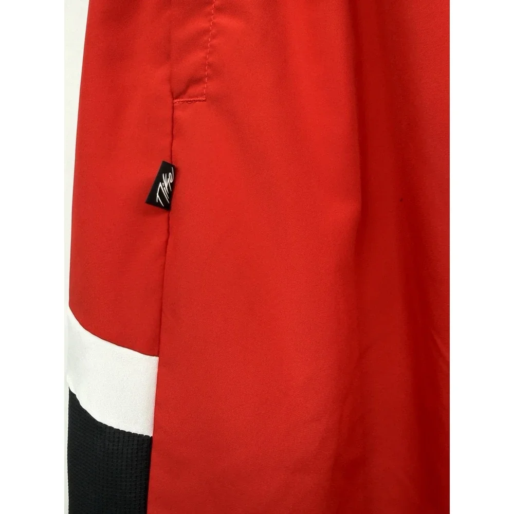 Nike Track Pants Men's Medium Red Black White Jogger Athletic Lined Swoosh